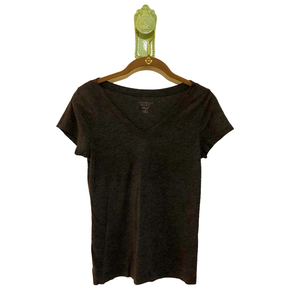 Victoria’s Secret Tee V Neck Short Sleeve Shirt Small Charcoal Grey